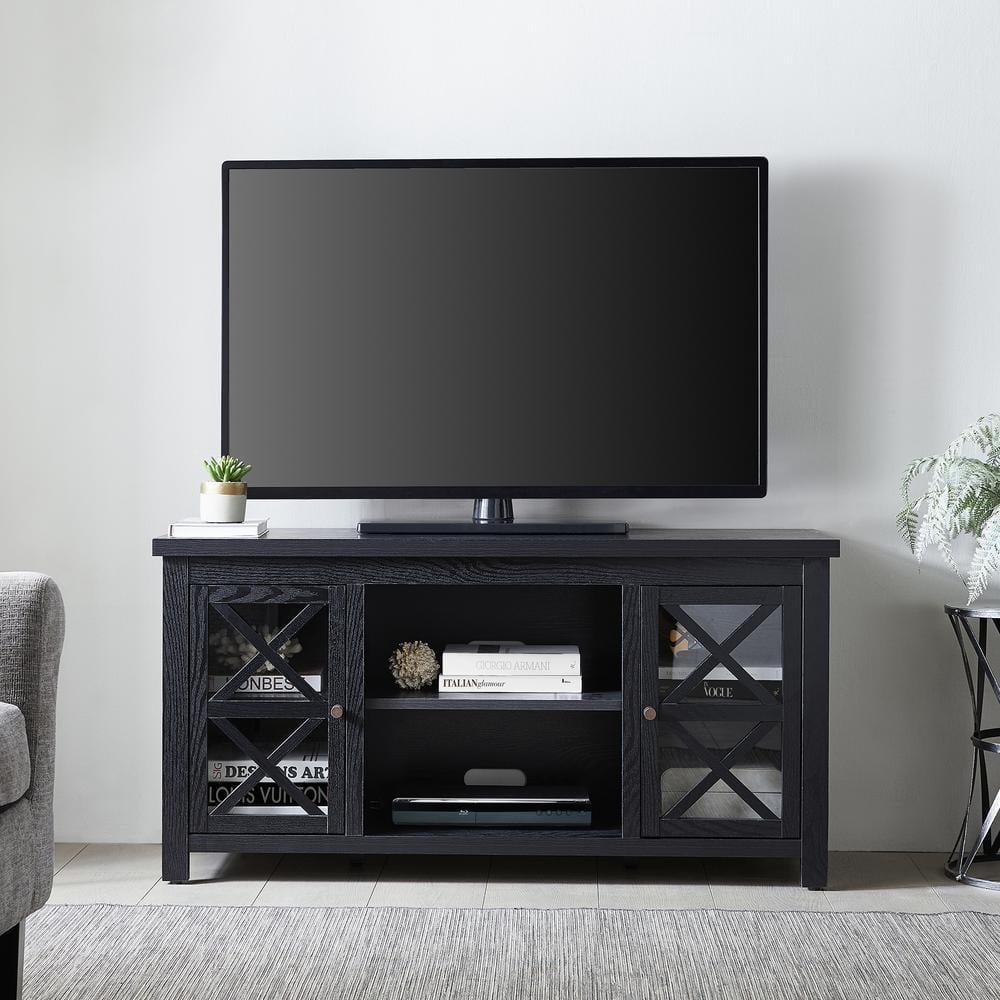 Evelyn&Zoe Colton Rectangular TV Stand for TV's up to 55", Black