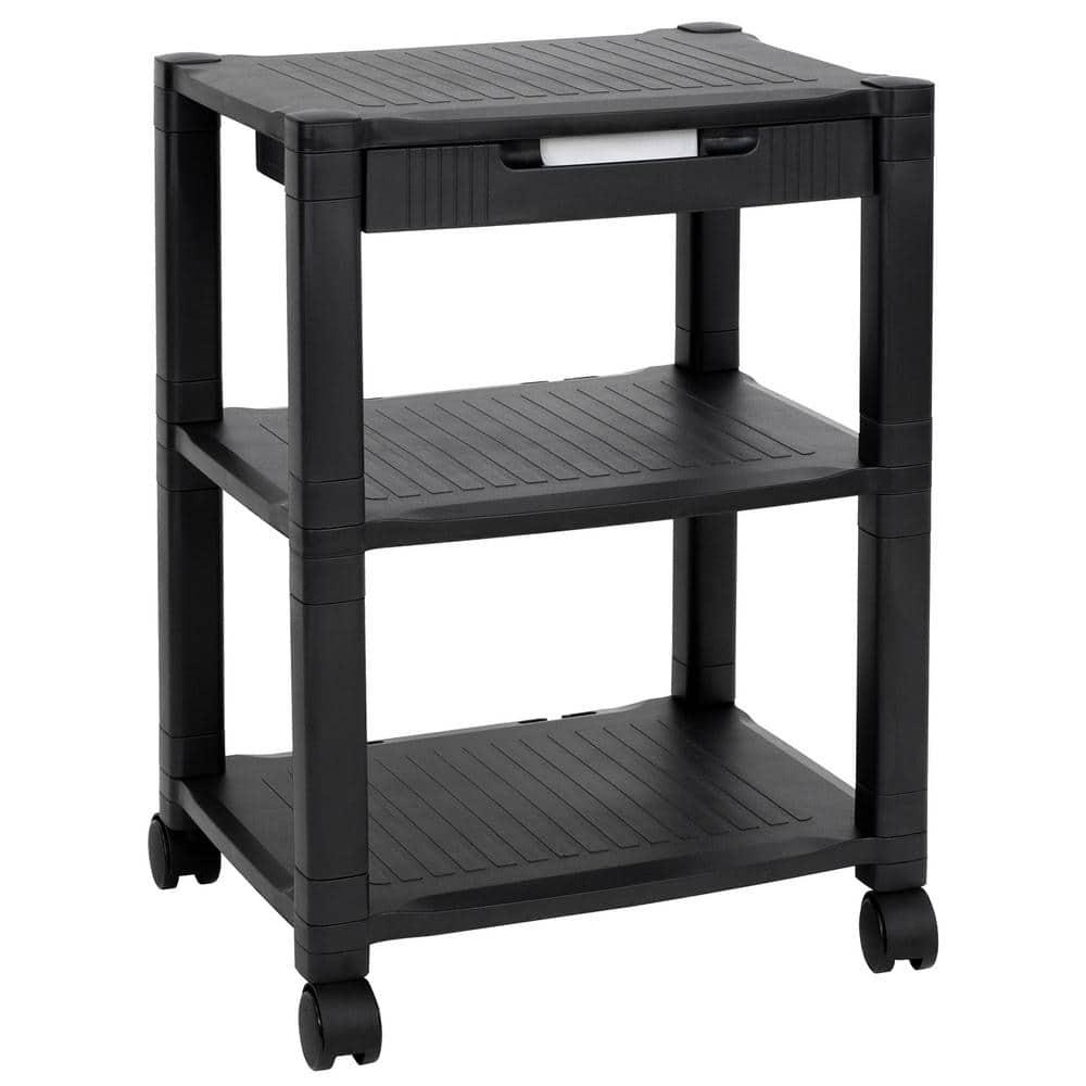 Mount-It! Adjustable Mobile Printer Stand with Drawer, 4 Swivel Wheels and Cable Management