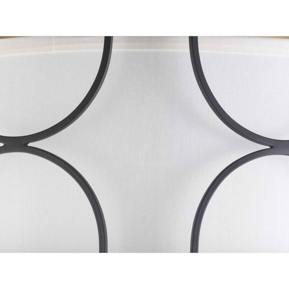 Progress Lighting Landree 3-Light Flush Mount, Black Finish, White Silk Shade