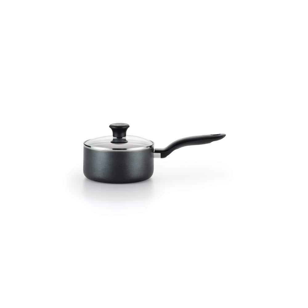 T-fal 10pc Initiatives Nonstick Cookware Set Black: Tempered Glass Lids, Stay-Cool Handles, Dishwasher & Oven Safe