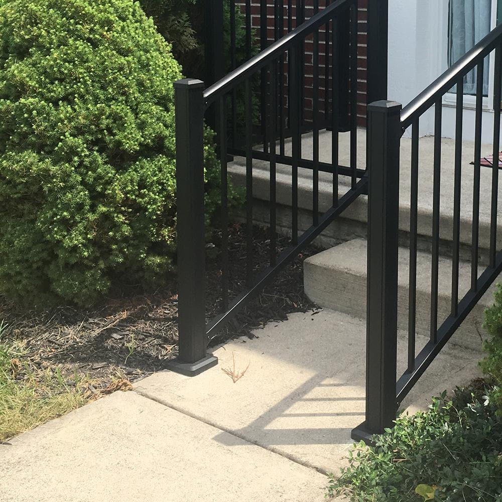 Weatherables 2-1/2-in x 2-1/2-in x 3-1/4-ft Textured Black Aluminum Deck Post