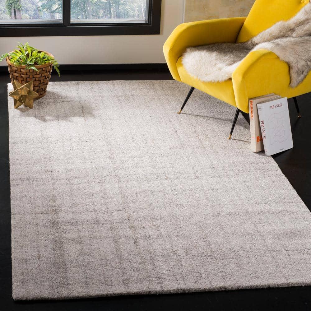 Abstract ABT141 Handmade Indoor Area Rug - Light Grey - 4'x4' - Safavieh