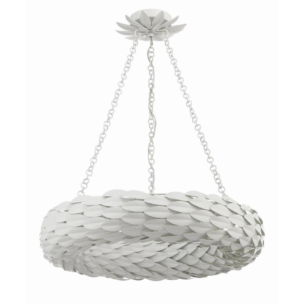 Crystorama Lighting Broche 6 - Light Pendant in  Matte White