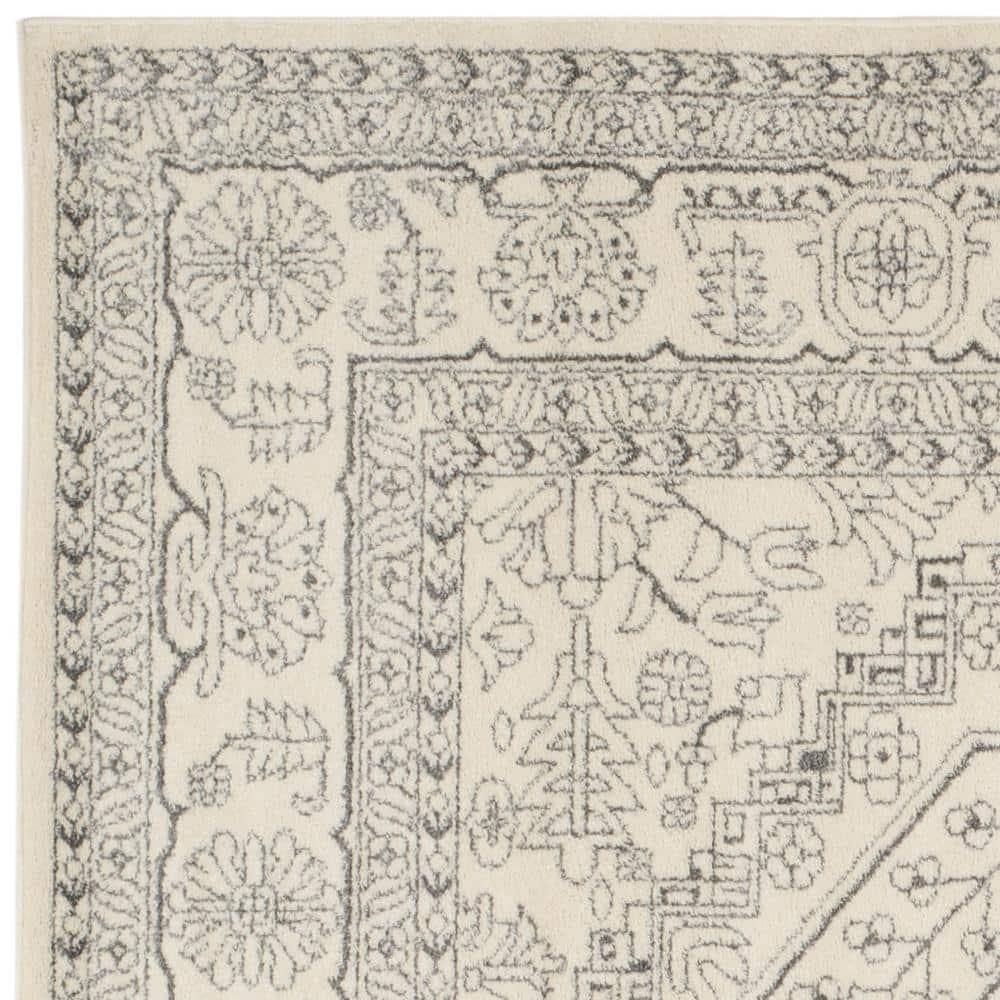 Adirondack ADR108 Power Loomed Area Rug - Ivory/Silver - 4'x4' - Safavieh.