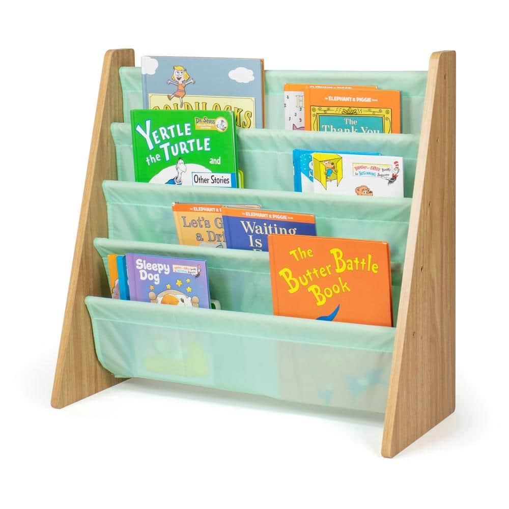 Humble Crew Kids' Bookshelf 4 Tier Book Organizer Seafoam Green/Natural