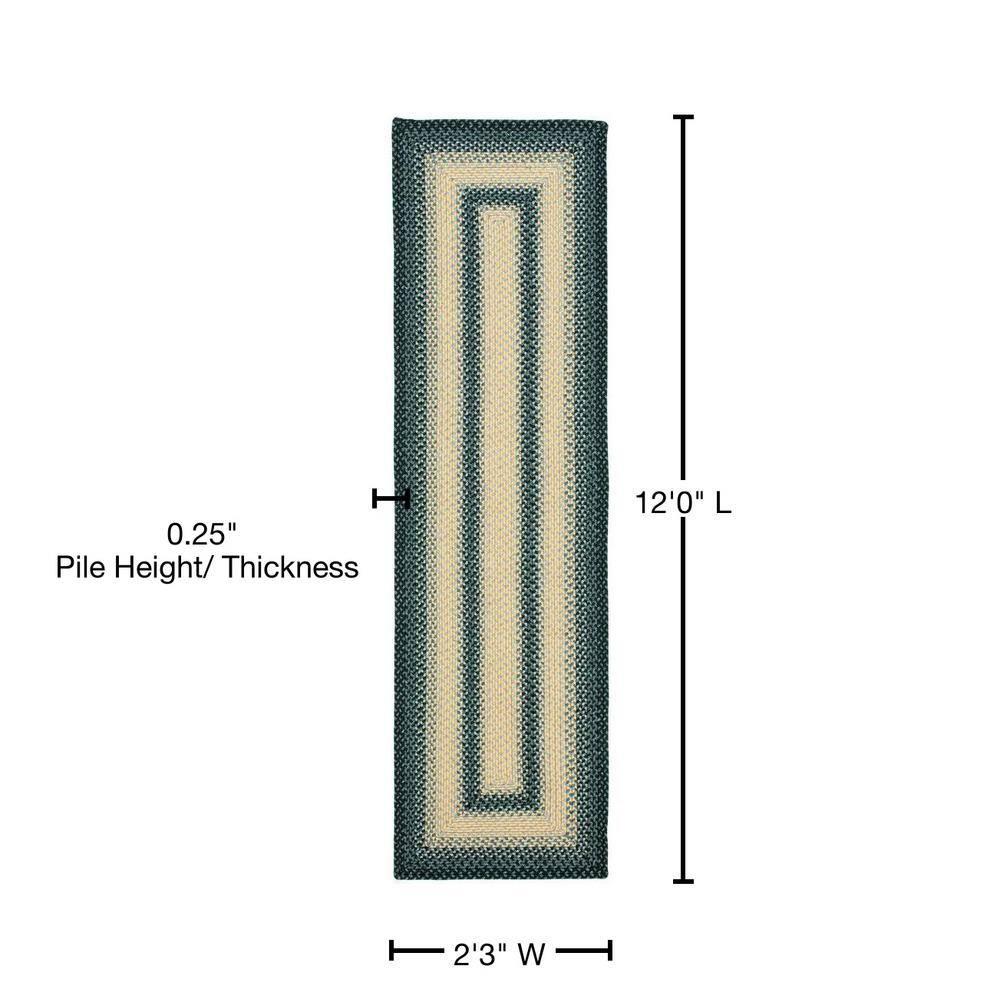 Braided BRD311 Hand Woven Runner Rug - Black/Grey - 2'3"x12' - Safavieh.
