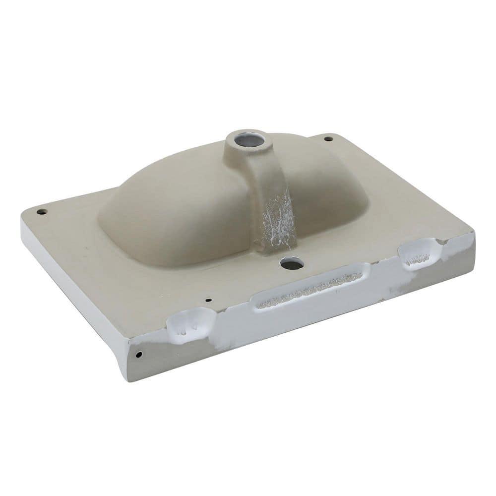 Lordear 23.75" L x 15.75" W Wall Mounted Bathroom Sink with Towel Rack White Ceramic Bathroom Wall Hung Sink LBS2315GP