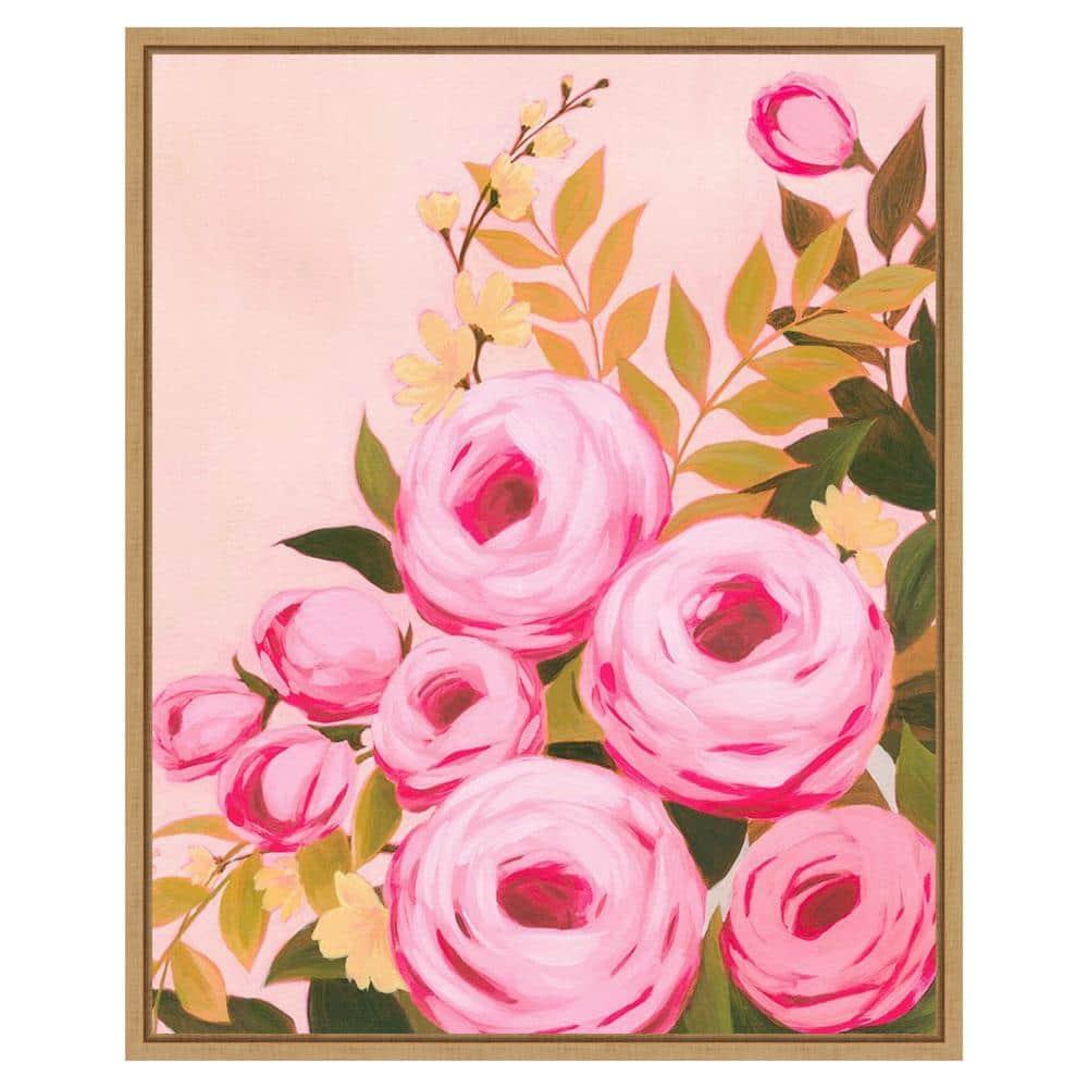 Amanti Art 23"x28" Vibrant Roses II by Grace Popp Framed Canvas Wall Art Print
