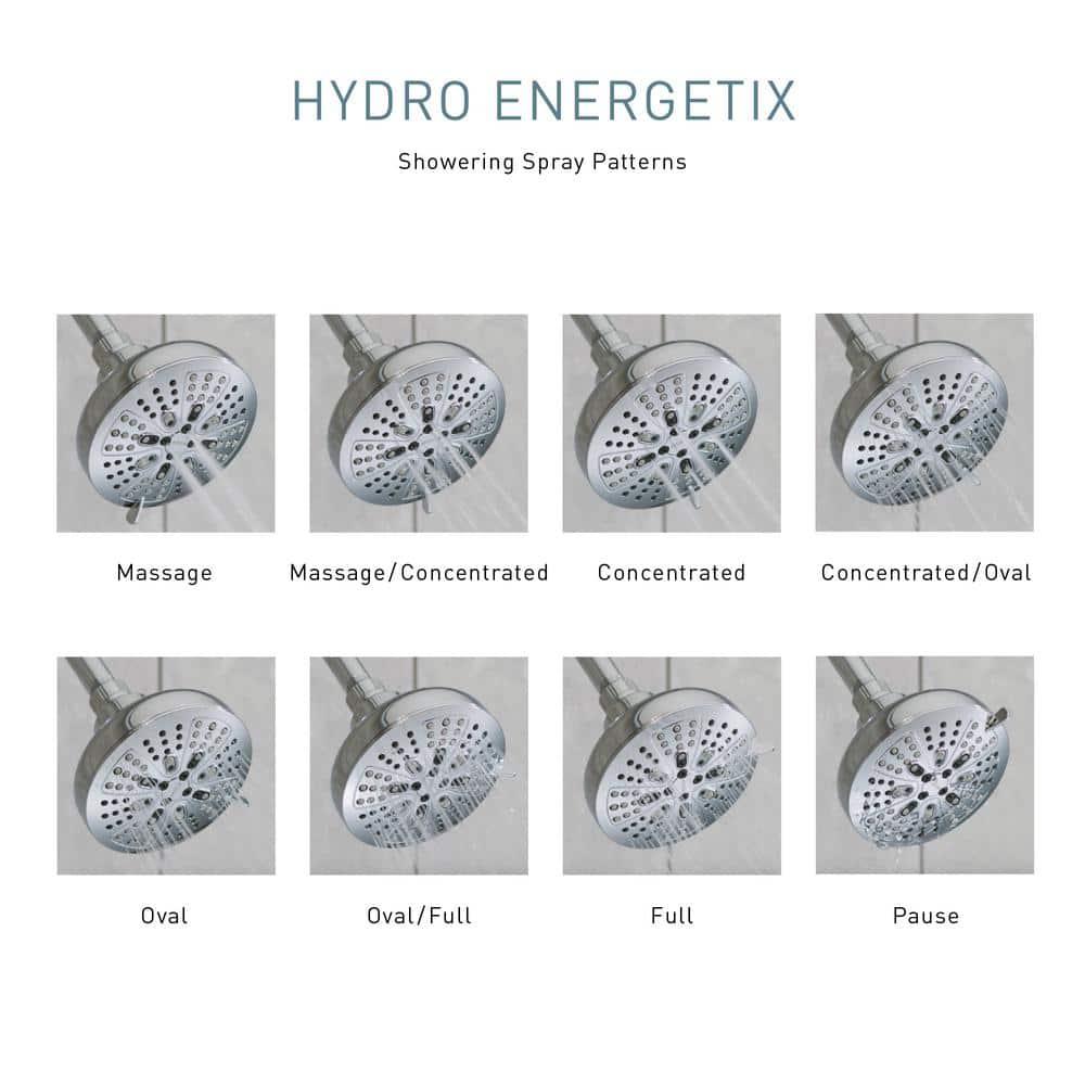 Moen Hydro Energetix Spot Resist Brushed Nickel Detachable 7-Function Handheld Shower Head, 200H0SRN