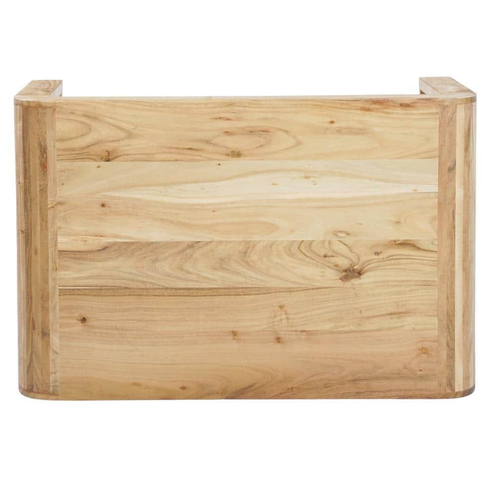The Urban Port UPT-314336 36 in. Cascade Natural Acacia Wood Rectangular Curved Waterfall Top Coffee Table, Brown