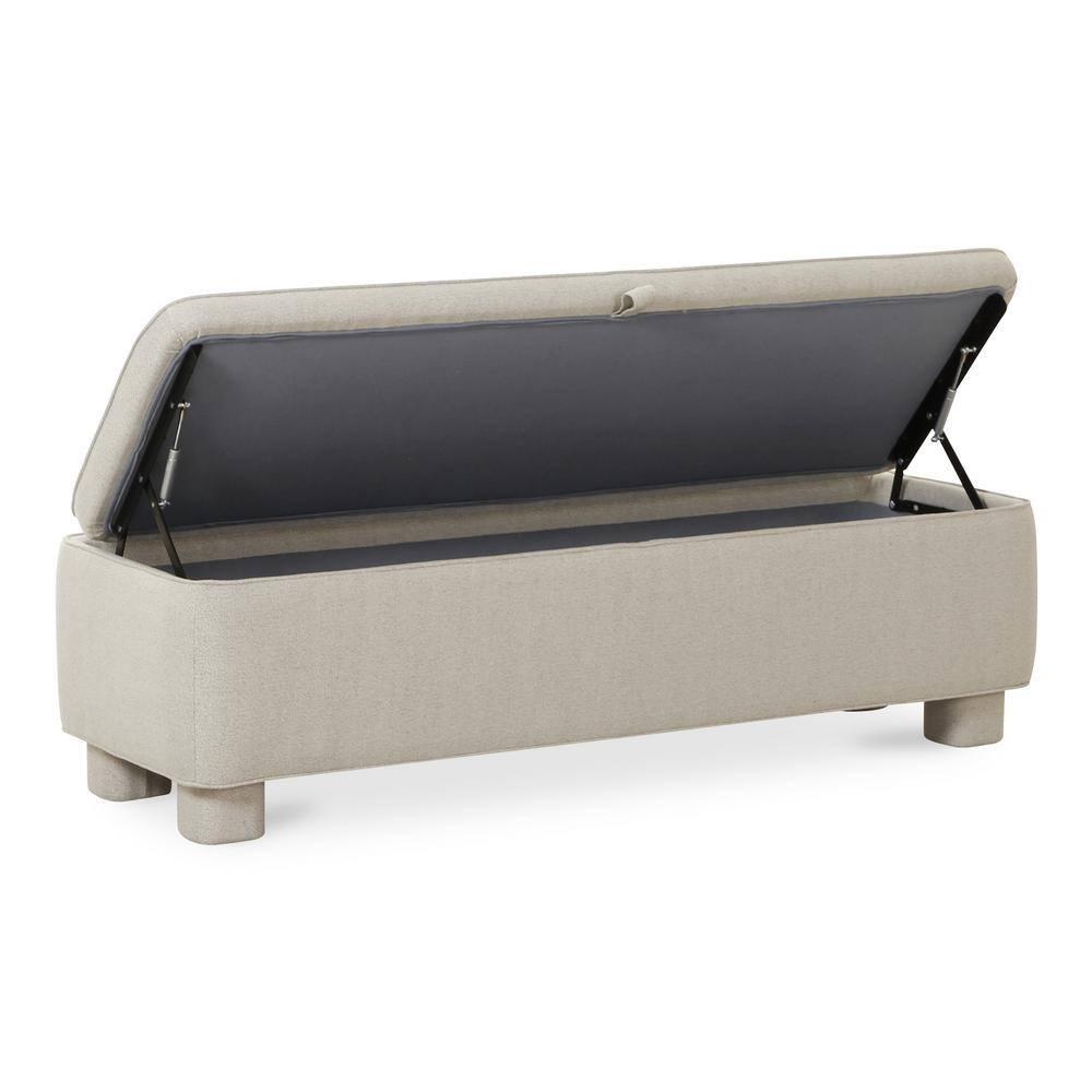 Asner Storage Bench - Light Gray