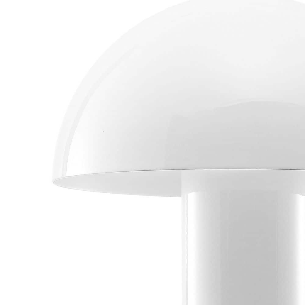 JONATHAN Y JYL7115B Boletus 10.75" Contemporary Bohemian Rechargeable/Cordless Iron Integrated Portable LED Mushroom Table Lamp, Modern, Coastal for living room, dinning room, bedroom, White