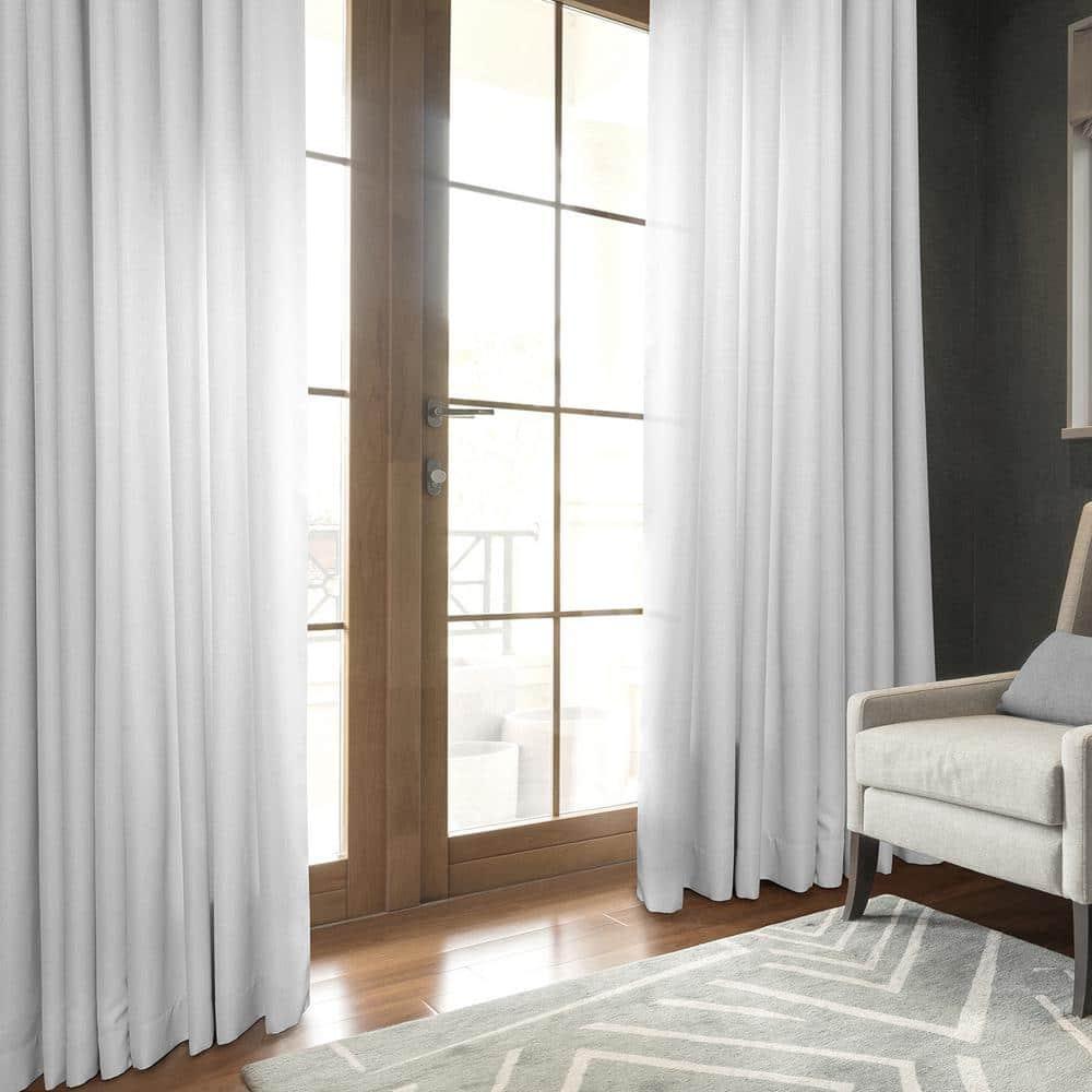 Half Price Drapes Dove White Faux Linen Room Darkening Curtains for Bedroom(1 Panel),50W X 120L