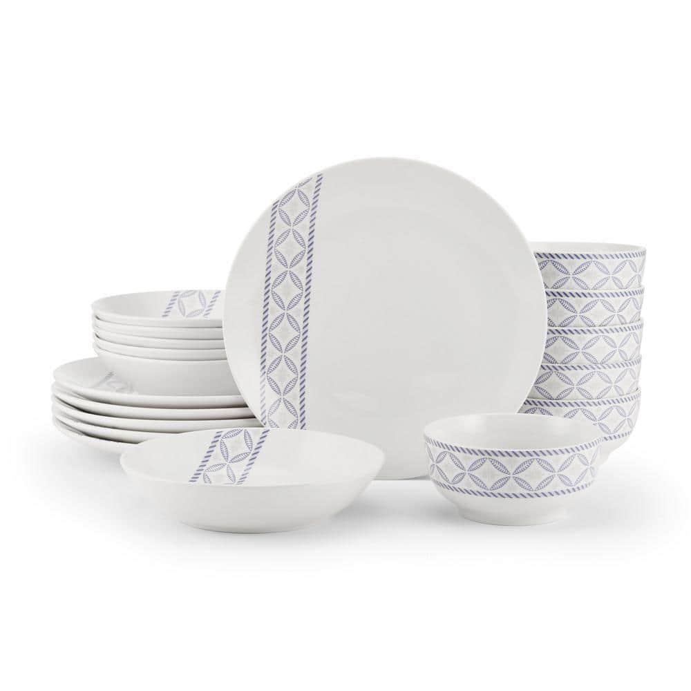 Studio Nova Preslie 18-Piece Porcelain Dinnerware Set, Service for 6