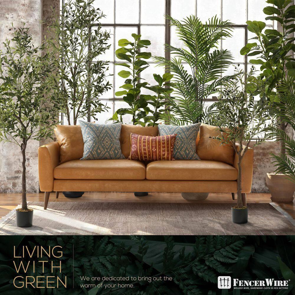 CAPHAUS CAPHAUS Artificial Olive Tree with Fruit, Fake Potted Topiary Tree with Dried Moss, 5 / 6 / 7 Feet
