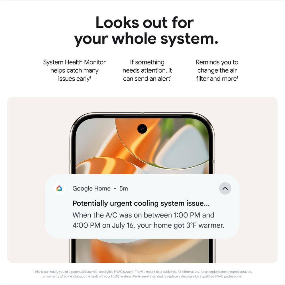Google Nest Learning Thermostat (4th Gen) with Nest Temperature Sensor (2nd Gen) - Silver: Wi-Fi, Energy Star Certified