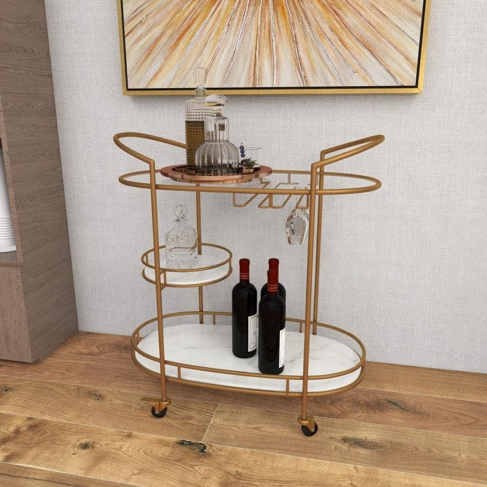 Colette Marble Bar Cart