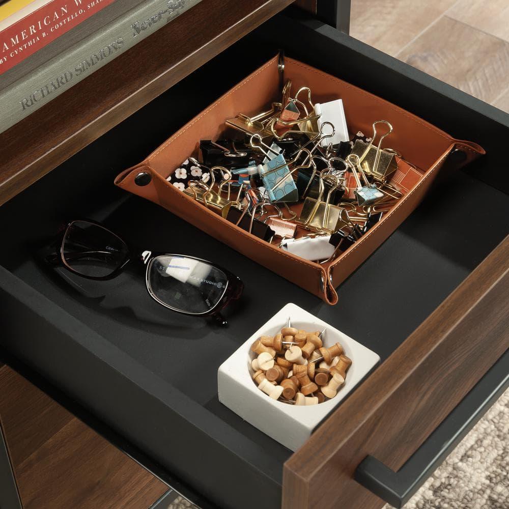 17 Stories Home Office Desk with Drawers and Open Shelf