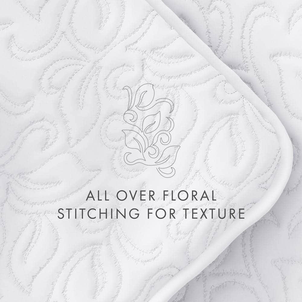 Becky Cameron Becky Cameron Elegant Floral Stitching Quilt Set