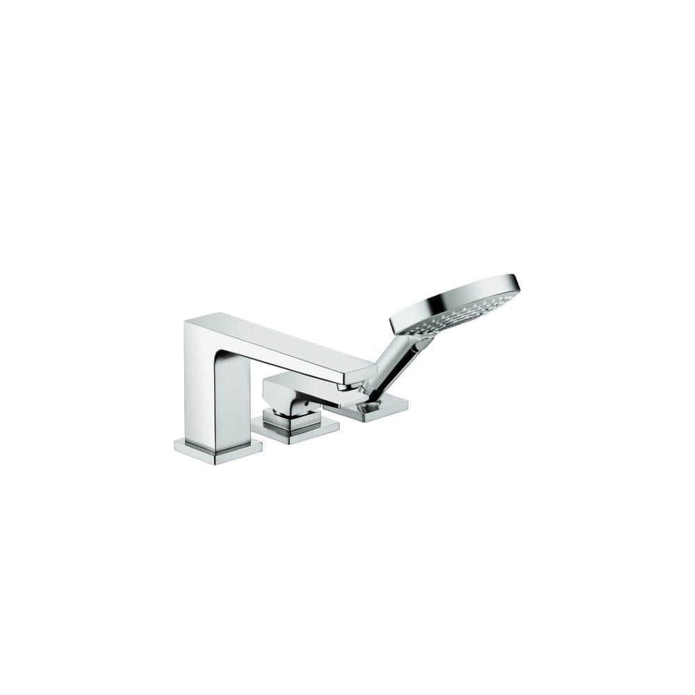 Metropol Single Handle Deck Mounted Roman Tub Faucet Trim with Diverter and Handshower