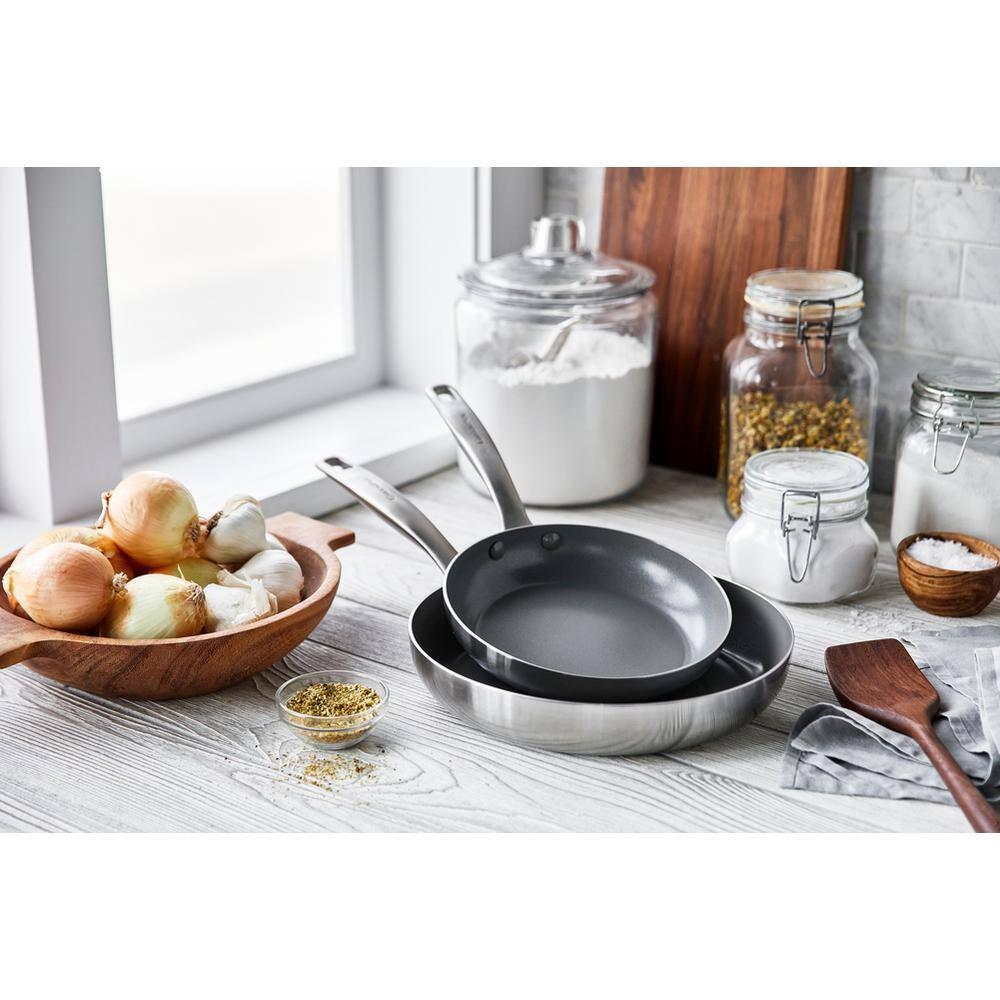 GreenPan Chatham Healthy Ceramic Nonstick Stainless Steel 2 Piece Frying Pan Set