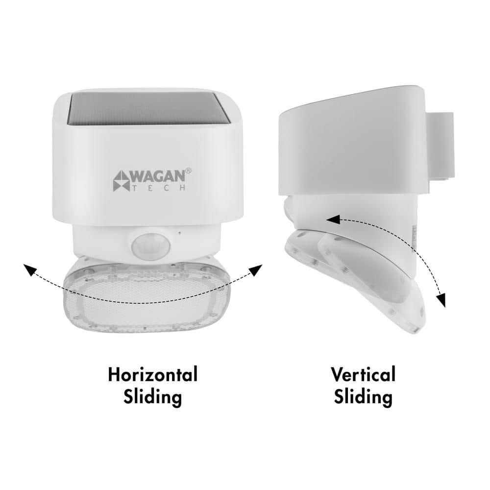 Wagan 1 - Head LED Solar Powered Dusk to Dawn Outdoor Security Wall Pack with Motion Sensor