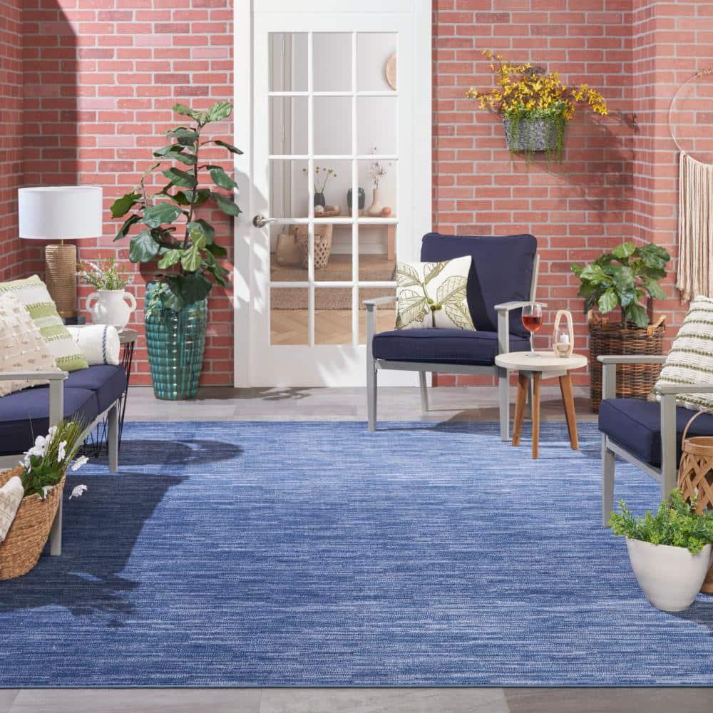 Nourison Nourison Essentials NRE01 Indoor/outdoor Area Rug - Navy Blue 10' x 14'