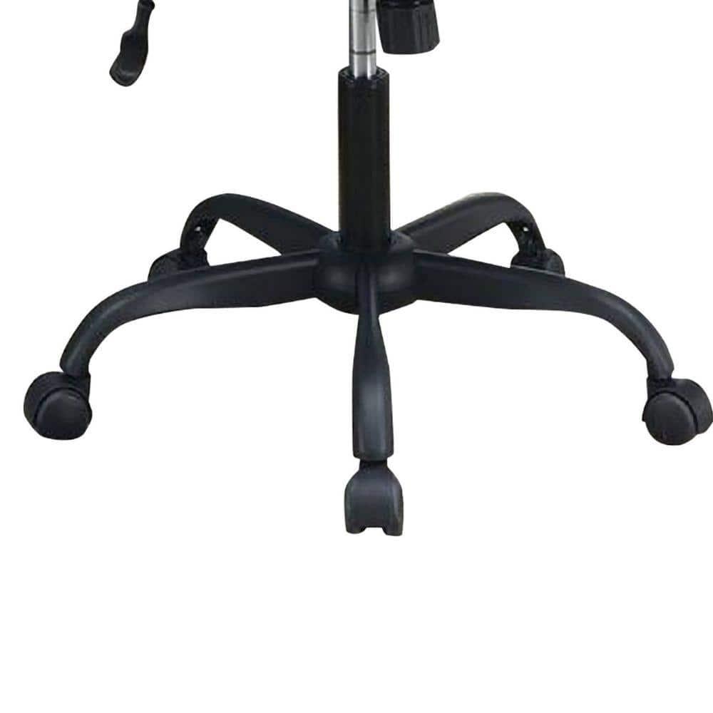 Office Chair with Curved Arms and Leatherette Upholstery Black - Saltoro Sherpi