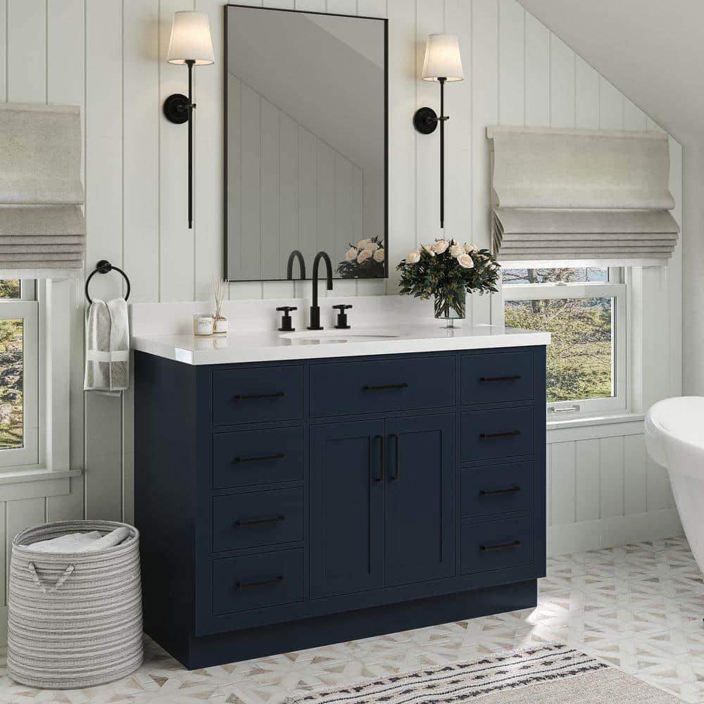 Ariel T048s-Bc Hepburn 48" Single Free Standing Vanity Cabinet Only - Blue