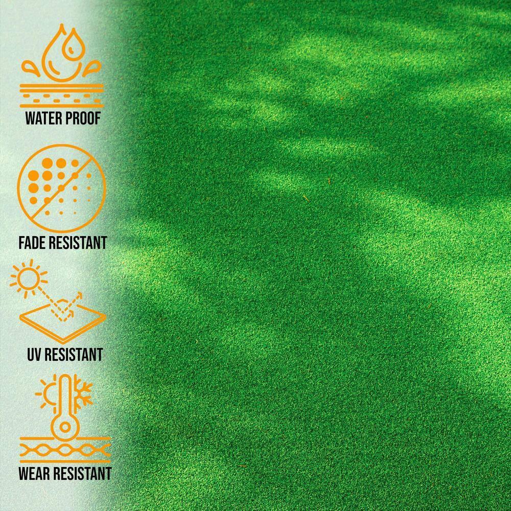 Ottomanson Grass Waterproof Indoor/Outdoor Artificial Grass Turf Rugs and Rolls Customized Size For Balcony, Patios