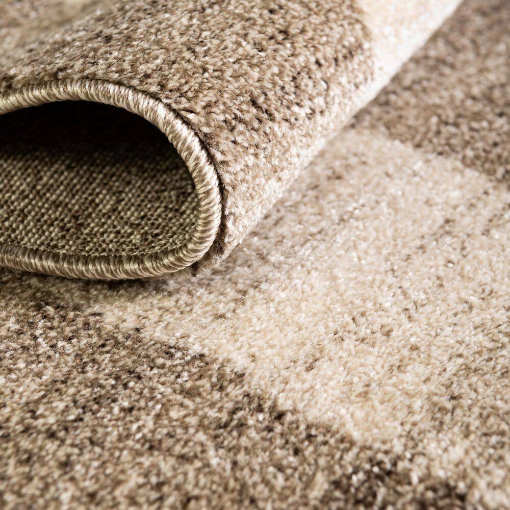 Unique Loom Del Mar Collection Area Rug - Maria (6' 1" x 9' Rectangle Light Brown/Ivory)