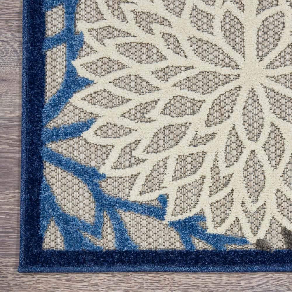 Nourison Aloha Floral Bloom Flatweave High-Low Indoor Outdoor Area Rug Blue/Multicolor 6' x 9'