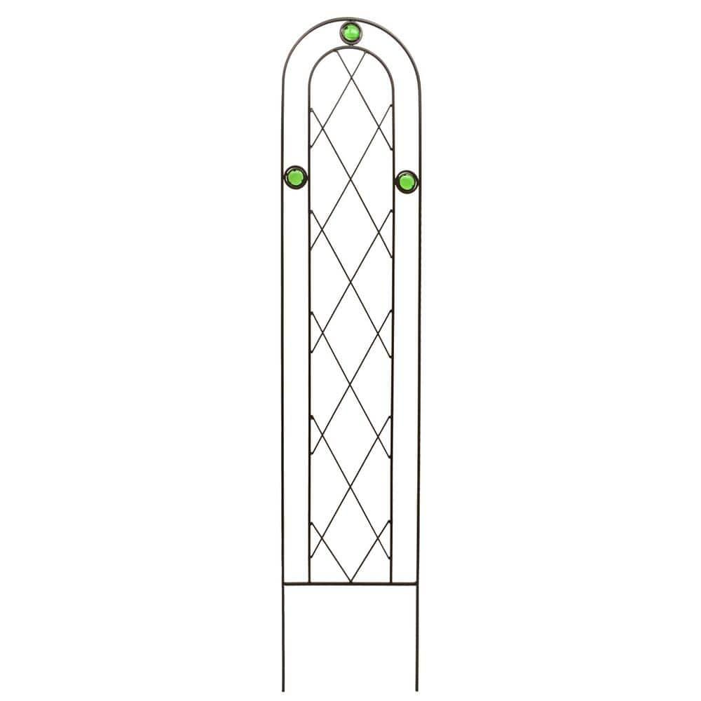 Arcadia Garden Products Emerald Trellis 10-Inches W x 48-Inches H Black Iron Traditional Garden Trellis For Climbing Plants