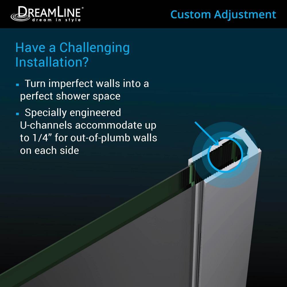 DreamLine Prism 34 1/8 in. x 72 in. Frameless Neo-Angle Pivot Shower Enclosure