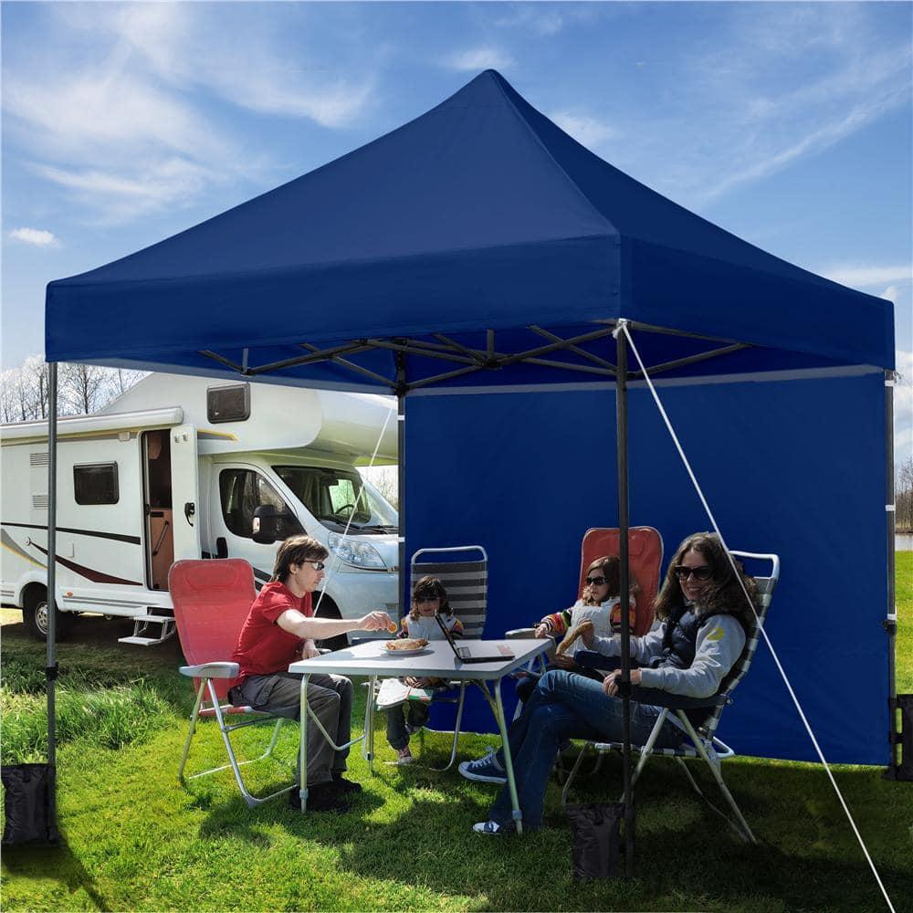 Yaheetech 10x10 Pop Up Commercial Canopy Tent with 4 Removable Sidewalls, Sandbags, Stakes & Ropes, Waterproof Instant Canopies for Wedding Party Commercial Event Pavilion, White