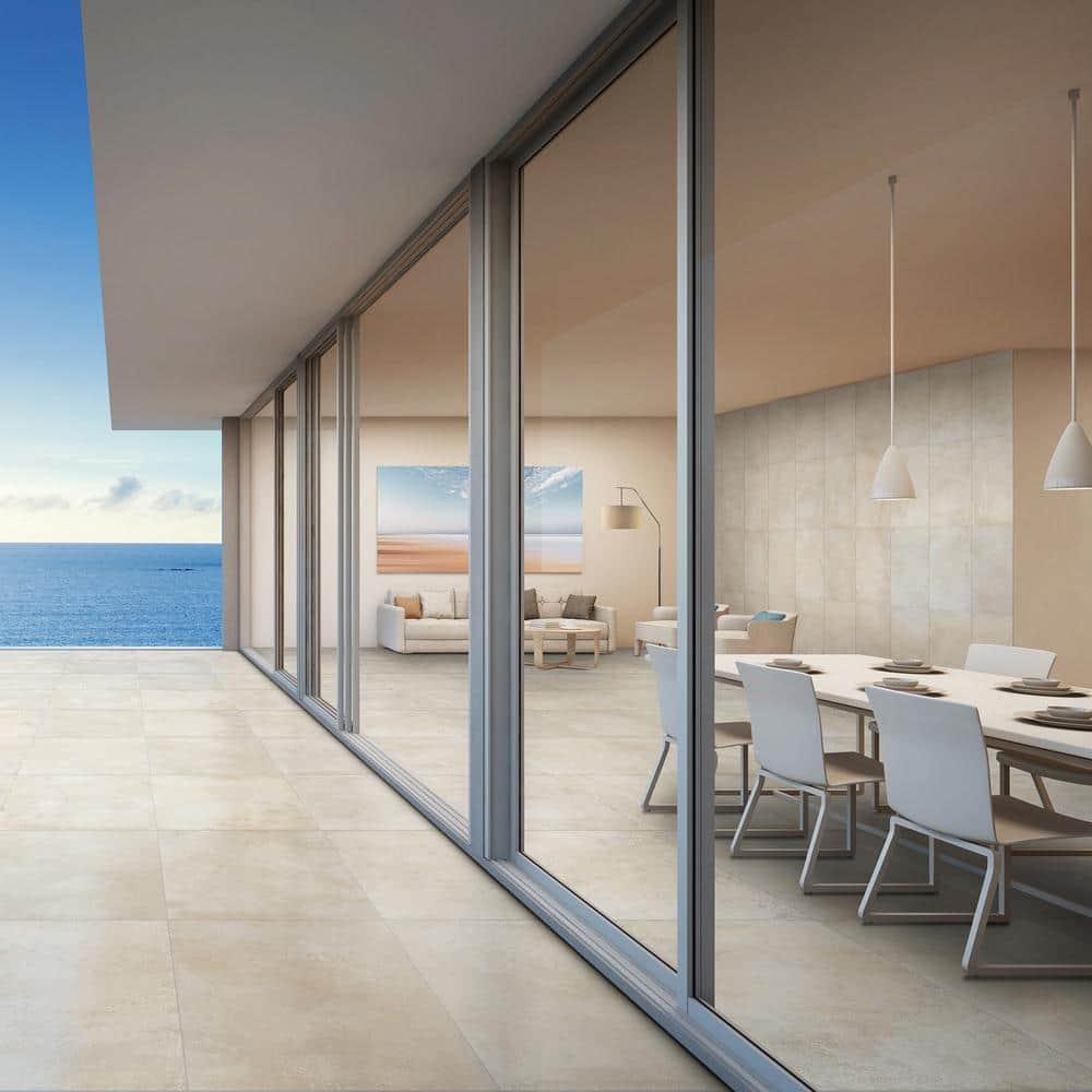 12" x 24" Porcelain Concrete Look Wall & Floor Tile