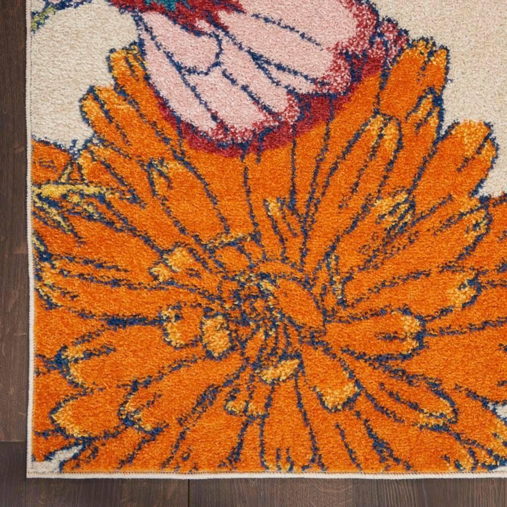 Nourison Allur Oversized Flowers Indoor Area Rug Ivory Multicolor 2'3" x 7'6"