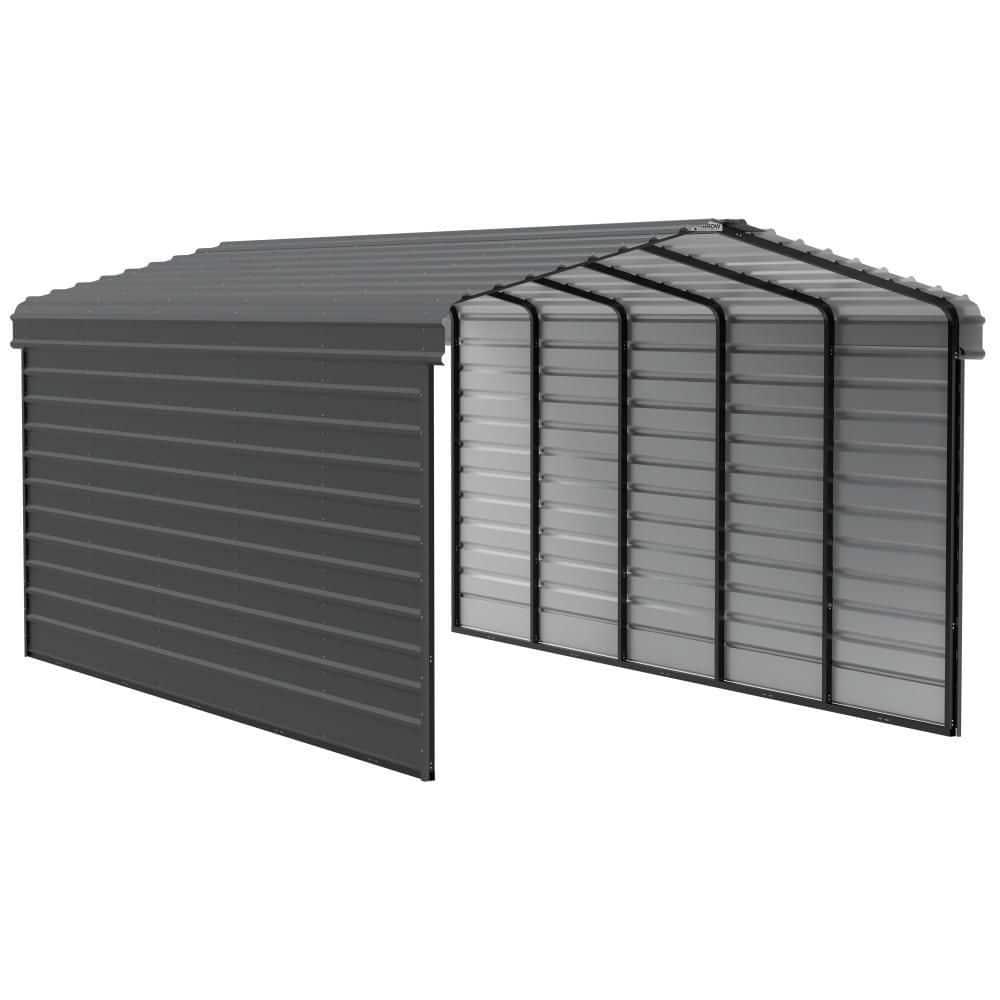 Arrow Arrow Steel Carport with 2 Side Wall Kits, 12x24x09