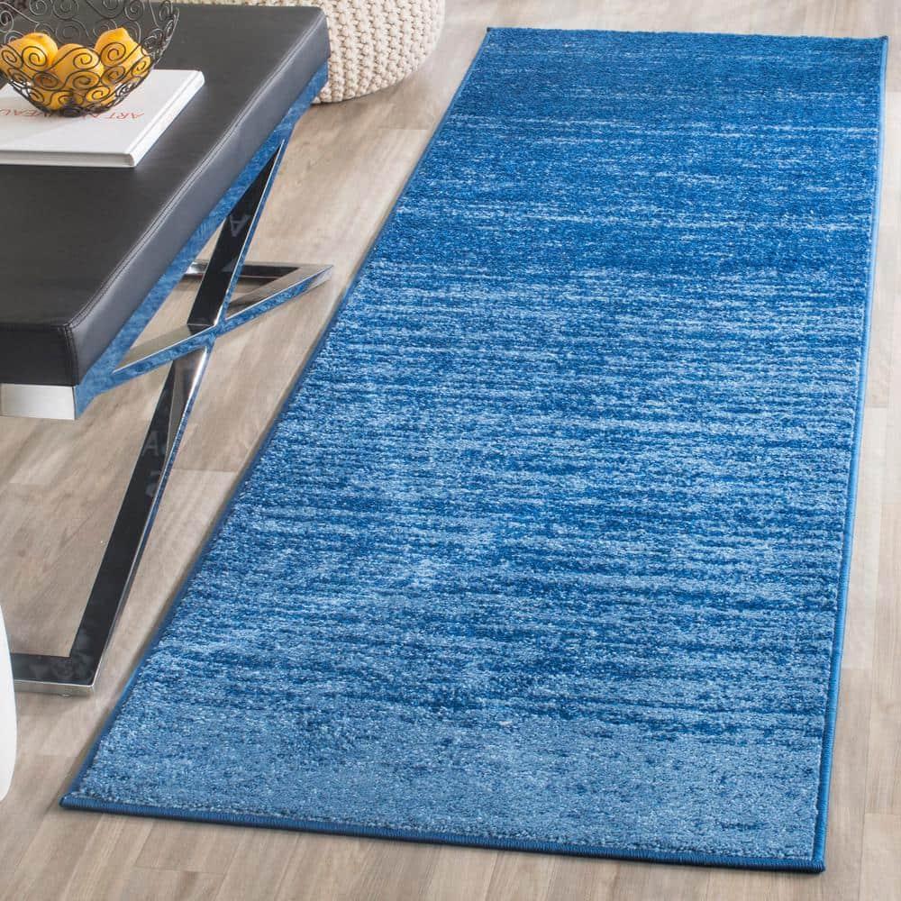 Adirondack ADR113 Machine Made Indoor Runner - Light Blue/Dark Blue - 2'-6"x8' - Safavieh