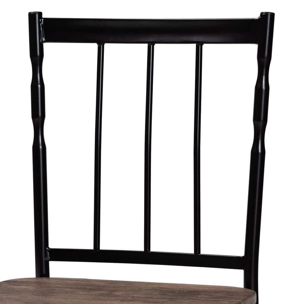 Baxton Studio Nevan Modern Industrial Brown Wood and Metal 5-Piece Dining Set