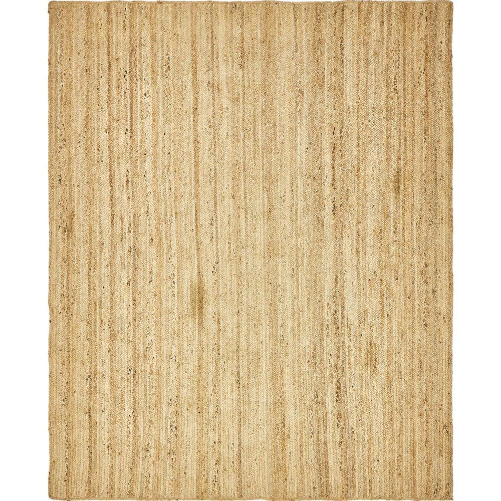 Unique Loom Braided Jute Collection Area Rug - Dhaka (8' x 10' Rectangle, Natural)