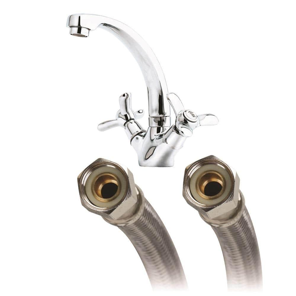 Fluidmaster B6F16 Braided Stainless Steel Faucet Connector 16"