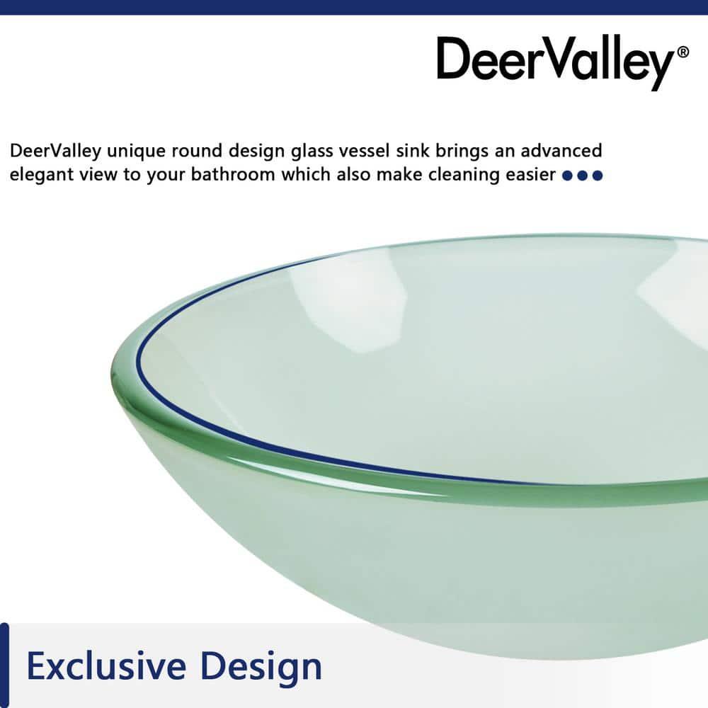 DeerValley Symmetry 16.5'' Circular Glass Vessel Bathroom Sink