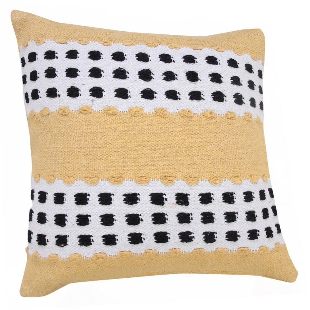 LR Home Metropolitan Woven Dash Grid Striped Throw Pillow