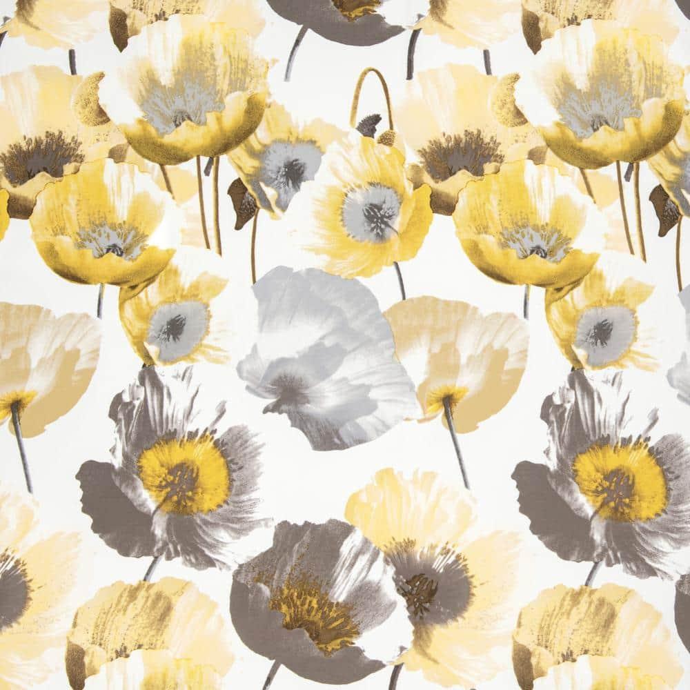 Achim Poppy Field Floral Rod Pocket Room Darkening Curtain Valance, Grey, 50" x 17"