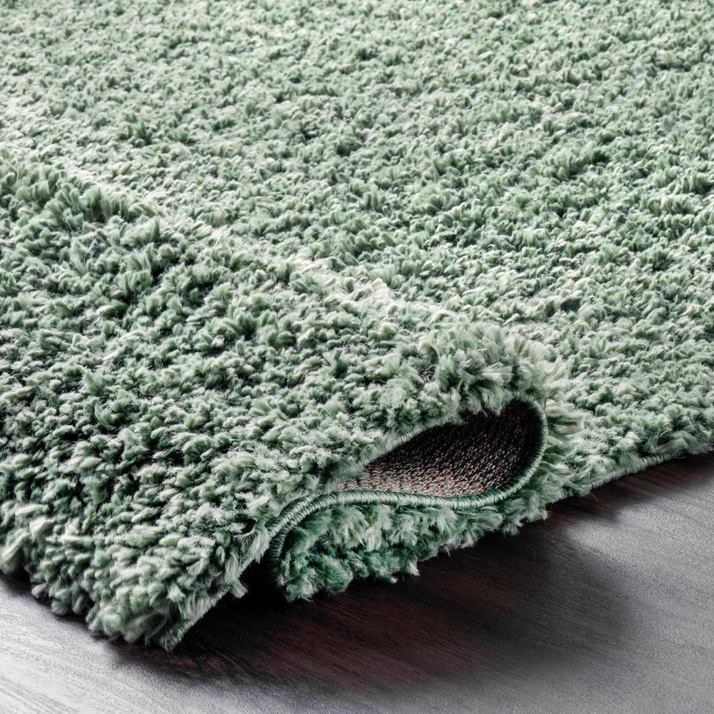 Nuloom Kara Solid 6 Round Shag Indoor Area Rug for Living Room Bedroom Dining Room Nursery, Green
