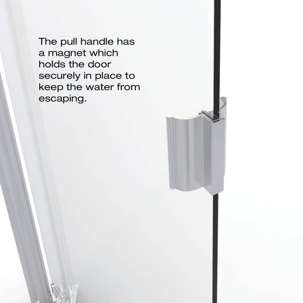 Armon 32.75" W x 66" H Pivot Semi-Frameless Shower Door