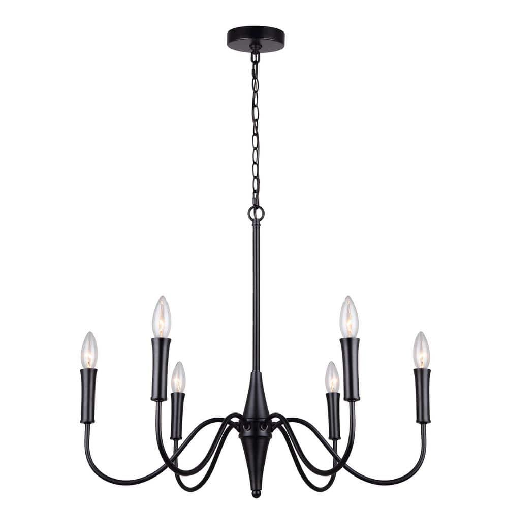 ICH1103A06BK-Canarm Inc-Brielle - 6 Light Chandelier-23.25 Inches Tall and 25.75 Inches Wide-Matte Black Finish