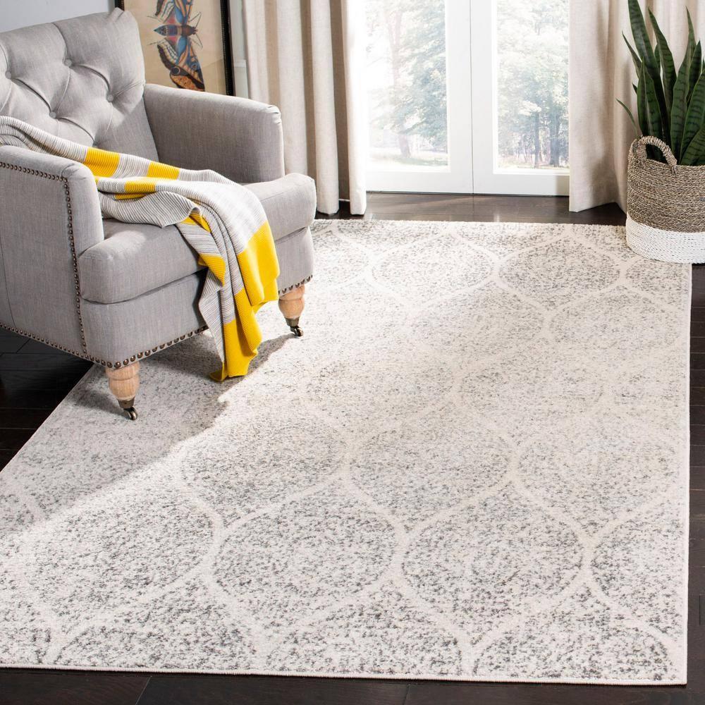 Madison MAD604 Power Loomed Indoor Area Rug - Ivory/Silver - 8'x10' - Safavieh
