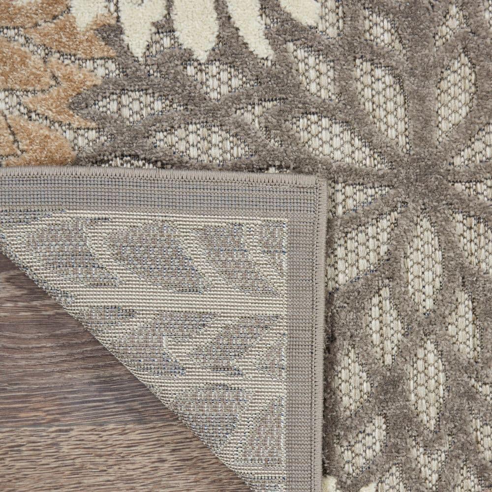 Nourison Aloha Floral Bloom Flatweave High-Low Indoor Outdoor Area Rug Natural 3'6" x 5'6"
